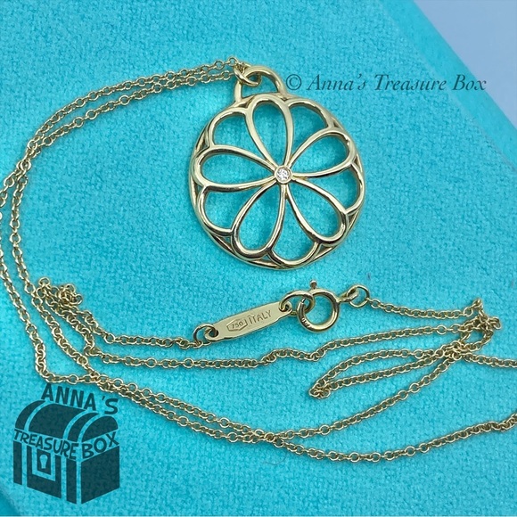 Tiffany & Co. 18K Rose Gold Garden Flower Diamond 16" Necklace (Box, Pouch) - Picture 5 of 7